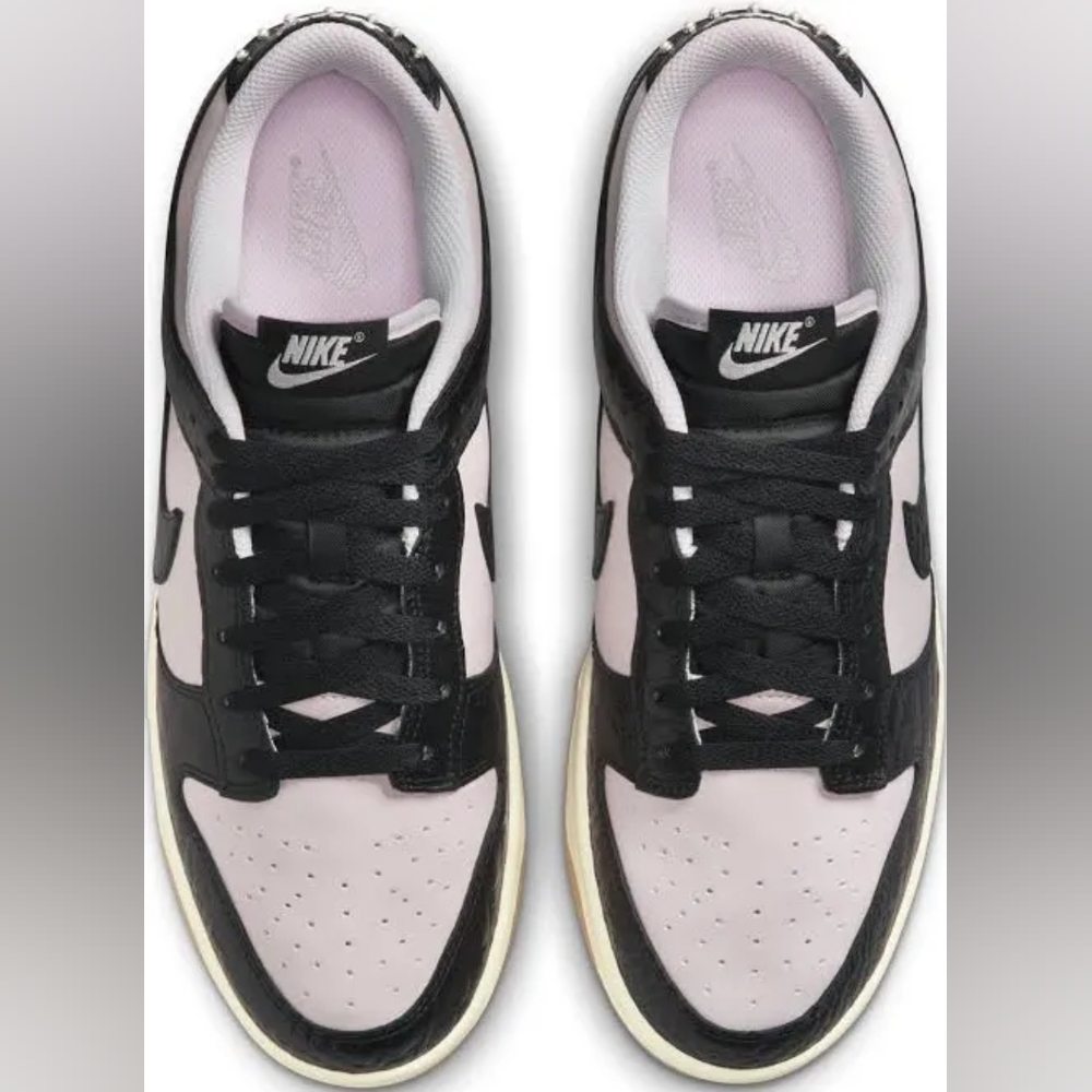 Nike Dunk Low LTD Pink Foam Black Croc Embossed Men's Sneakers - Picture 3 of 7
